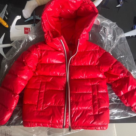 Red Moncler Kids Toddler New Aubert PufferJacket Size 3 NWOT - Picture 2 of 11